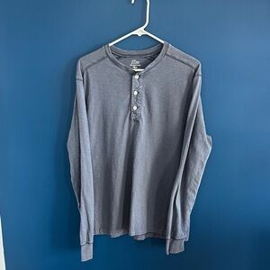 Men's J Crew Slate Gray Long Sleeve Henley Shirt